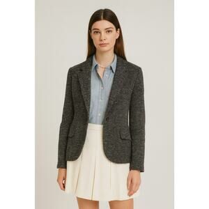 Anthropolgie Cartonnier Black Knit Single Breasted Classic Parisian Blazer Small